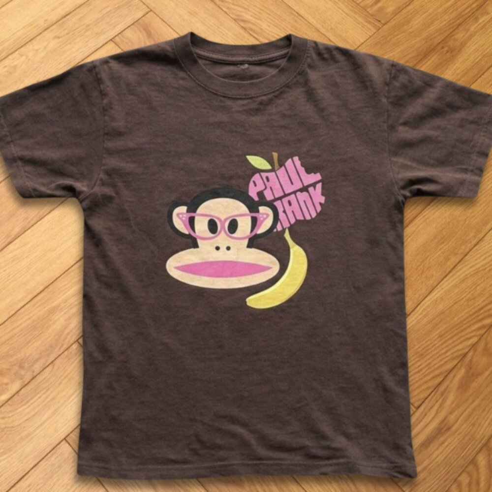 Brown - Paul Frank Monkey Banana Graphic T-Shirt Fun Cartoon Style